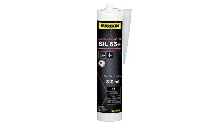 Eine Kartusche Sanitär Silikon Profi SIL 65 + stehend